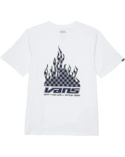 Vans Kids Reflective Checkerboard Flame Short Sleeve (Toddler/Little Kids/Big Kids)