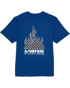 Vans Kids Reflective Checkerboard Flame Short Sleeve (Big Kids)